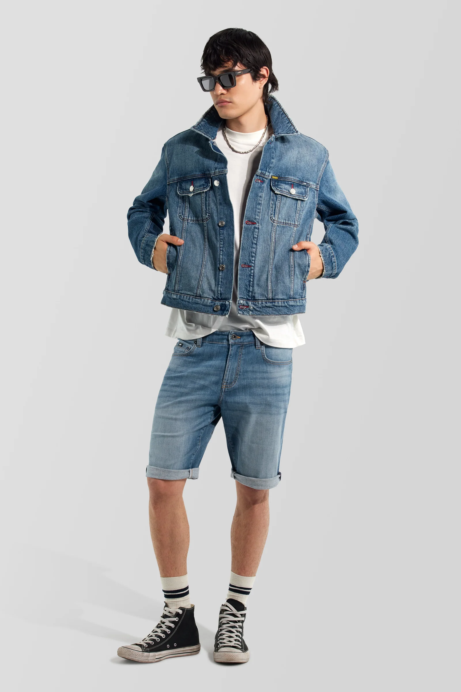 Albert slim fazonú farmershort 25MM